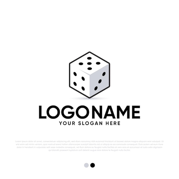 Vector dice logo design premium vector