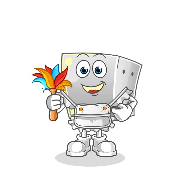 Vector dice maid mascot. cartoon vector