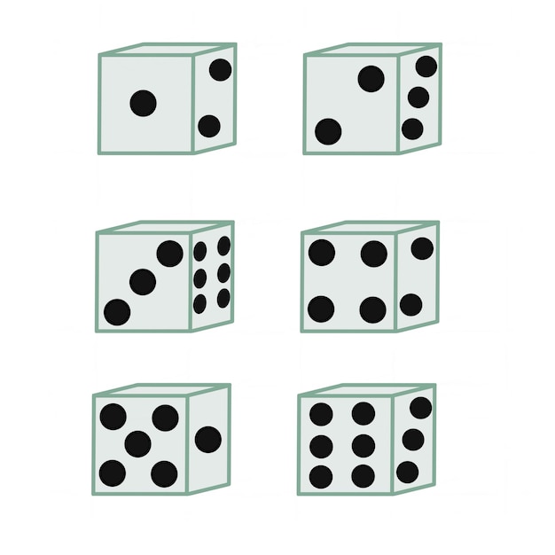 Dice Set Vector Illustration Элемент дизайна для меню эмблемы знака этикетки плаката