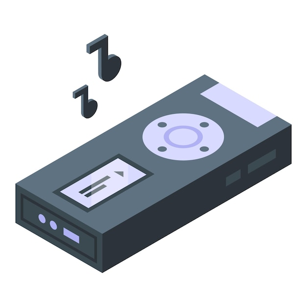 Vector dictaphone icon isometric vector media show dictaphone newspaper press dictaphone