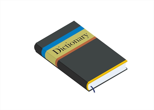 Dictionary simple illustration in isometric view