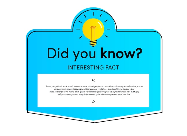 Vector did you know card for interesting funny facts