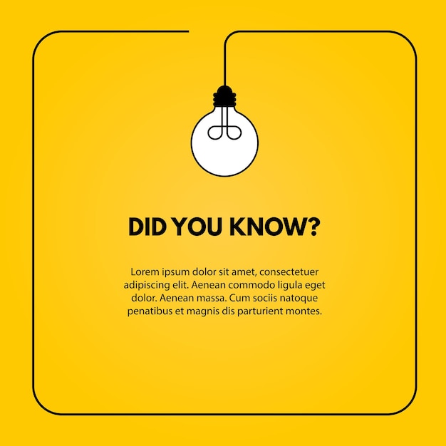 Did you know interesting fact Vector Illustration