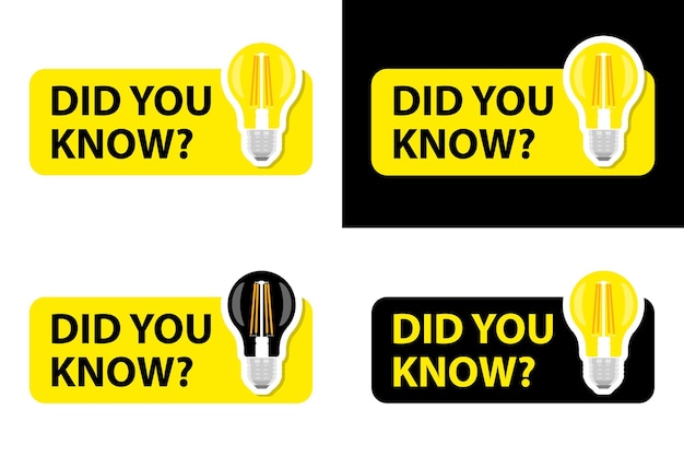 Did You Know label design with light bulb