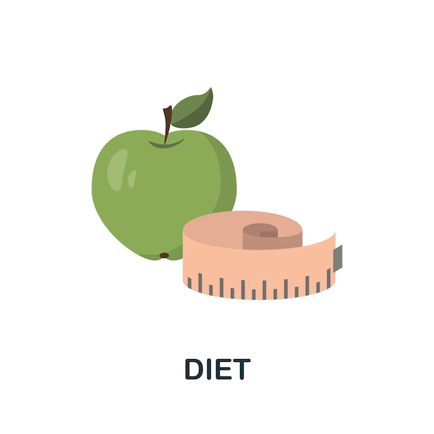 Dieet plat pictogram Kleur eenvoudig element uit voedingscollectie Creatief dieetpictogram voor webontwerpsjablonen, infographics en meer