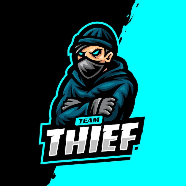 Dief mascotte logo esport gaming