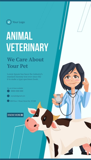 Dier veterinair portret sjabloonontwerp