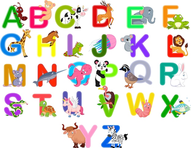 Vector dieren alfabet set