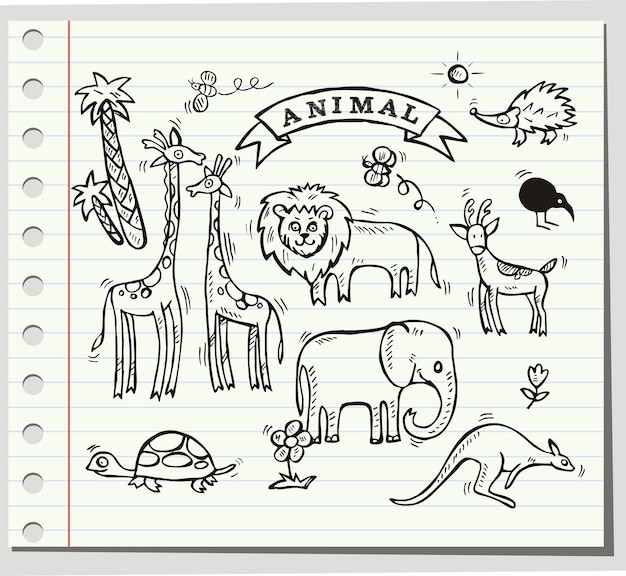 dieren doodle set
