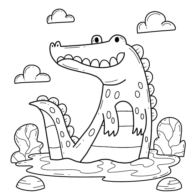 Vector dieren kleurboek alfabet geïsoleerd op witte achtergrond vector cartoon alligator