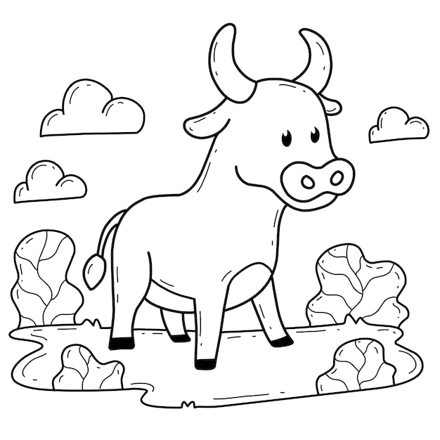 Dieren kleurboek alfabet geïsoleerd op witte achtergrond vector cartoon ox