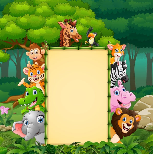 Dieren met het bamboe lege teken