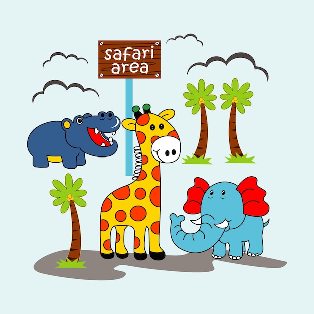 dieren safari ontwerp cartoon vectorillustratie