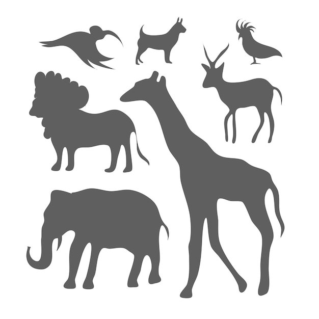 Dieren silhouet bundel set vector