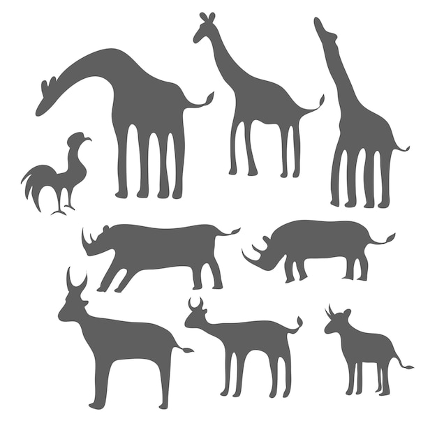 Dieren silhouet bundel set vector