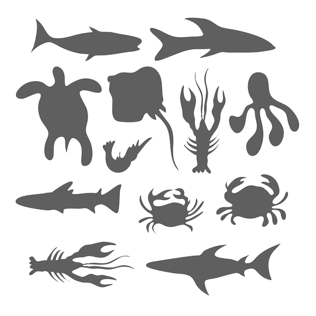 Dieren silhouet bundel set vector