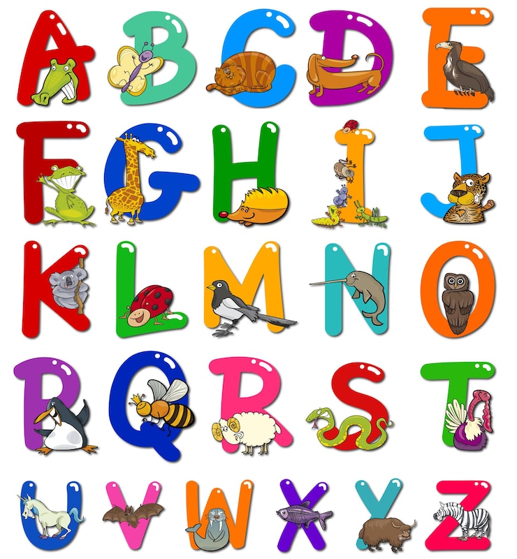 Vector dierenalfabet voor kinderen