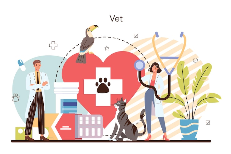 Vector dierenarts concept