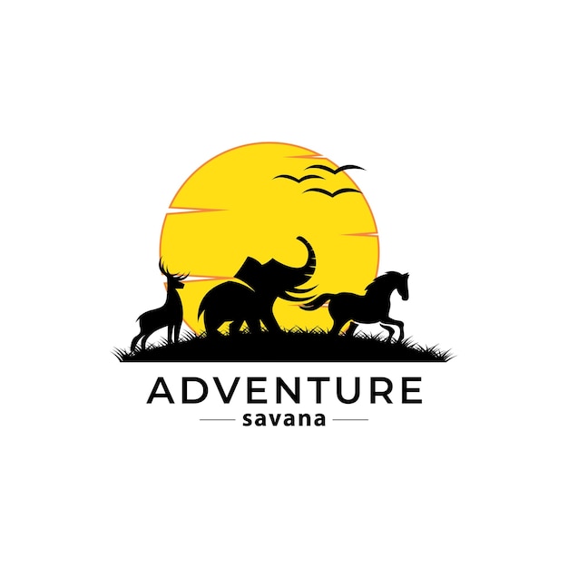 Vector dierenbescherming logo ontwerp wildlife safari logo ontwerp inspiratie