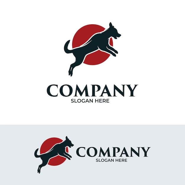 Dierenlogo Silhouet van hondenlogo-ontwerpinspiratie