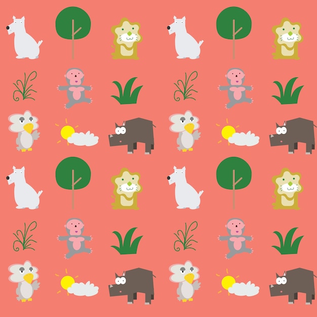 Dierentuin thema dieren vector achtergrond