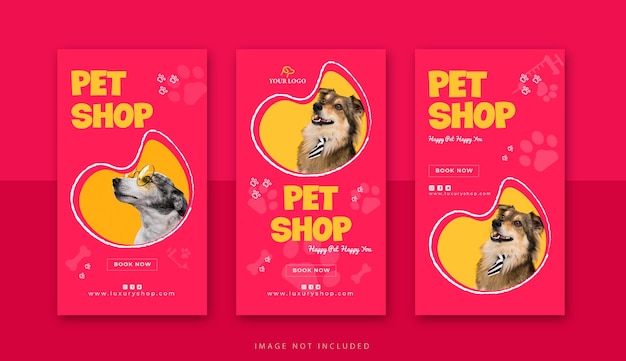 dierenwinkel instagram verhaal ontwerpsjabloon