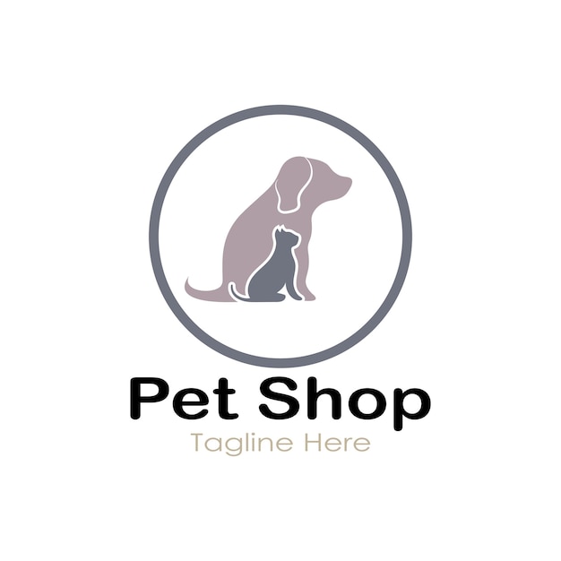 Dierenwinkel logo ontwerp pictogram illustratie sjabloon vector met modern concept