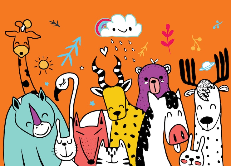 Vector dierlijk beeldverhaal illustratie