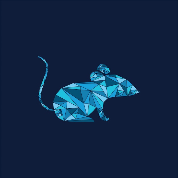 Vector dierlijk muis geometrisch illustratieontwerp gratis vector