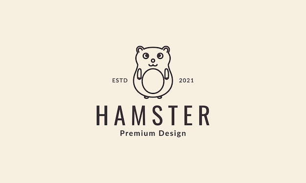 Dierlijke cartoon schattige lijnen hamster logo vector symbool pictogram ontwerp illustratie