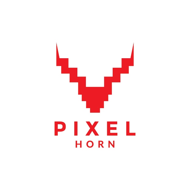 Dierlijke hoorn pixel logo ontwerp vector grafisch symbool pictogram illustratie creatief idee