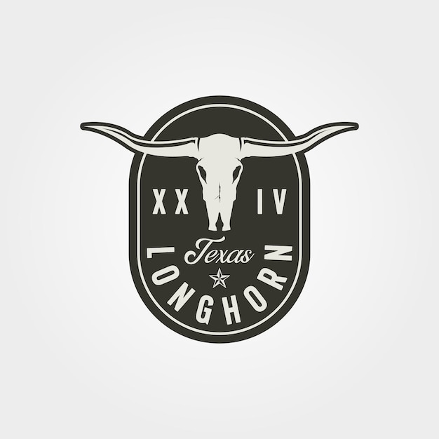 Dierlijke longhorn vector vintage symbool illustratie embleemontwerp