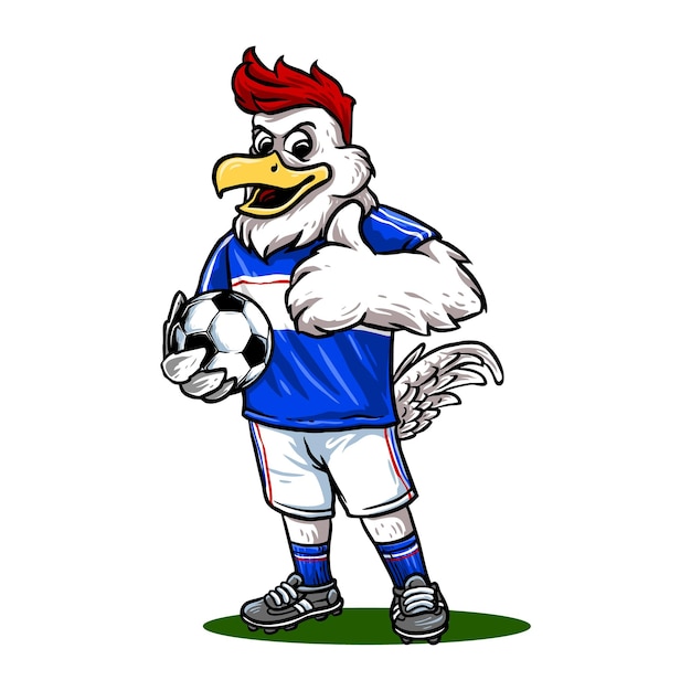 Vector dierlijke mascotte voetbalteam met voetbal vectorillustratie