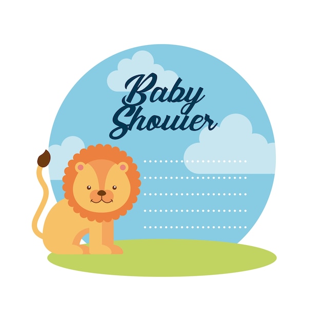 dierlijke schattige baby showeruitnodiging