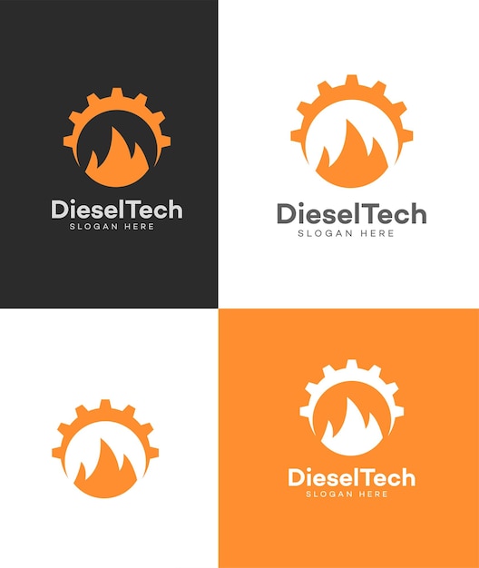 Vettore logo della tecnologia diesel