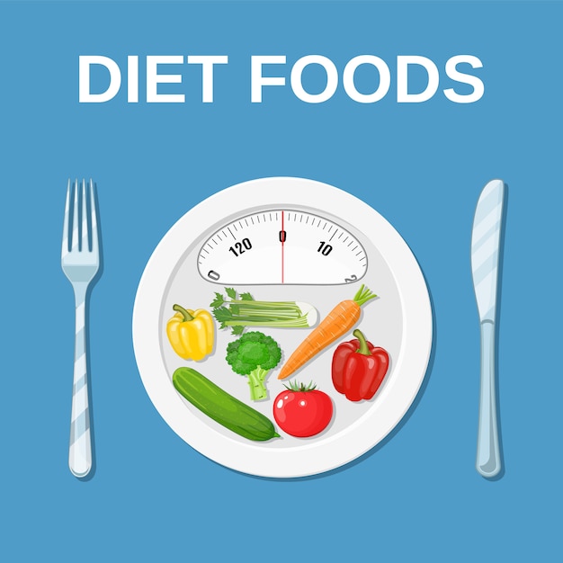 Diet food. Dieting and nutrition.