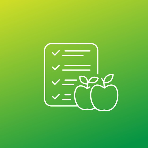 Diet plan line icon for web