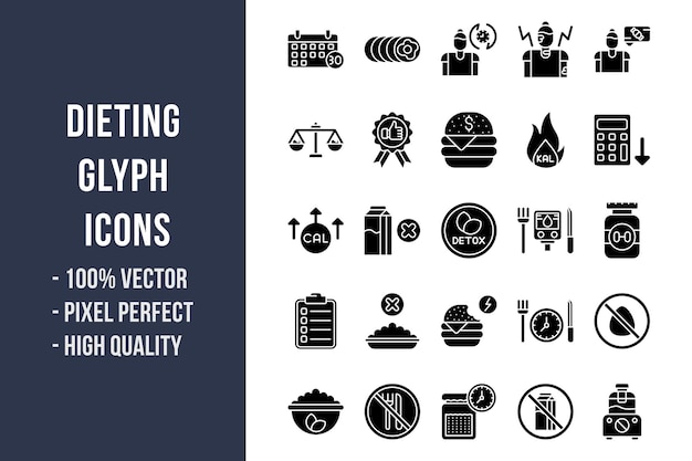 Dieting Glyph Icons