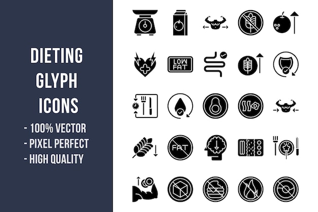 Dieting Glyph Icons
