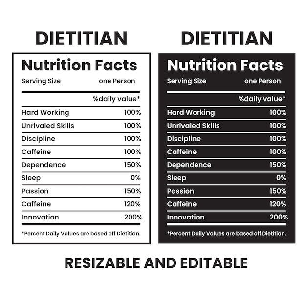 dietitian nutrition facts label design template nutrition facts information nutrition label