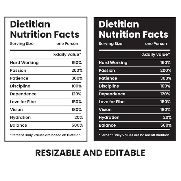 dietitian nutrition facts label design template nutrition facts information nutrition label