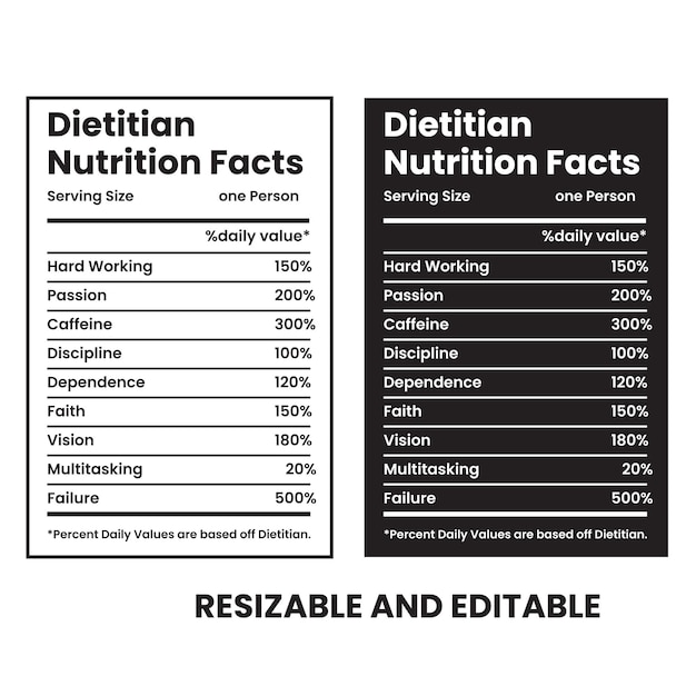 dietitian nutrition facts label design template nutrition facts information nutrition label