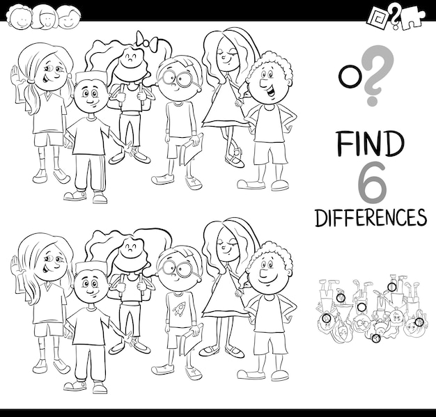 Difference activity coloring page