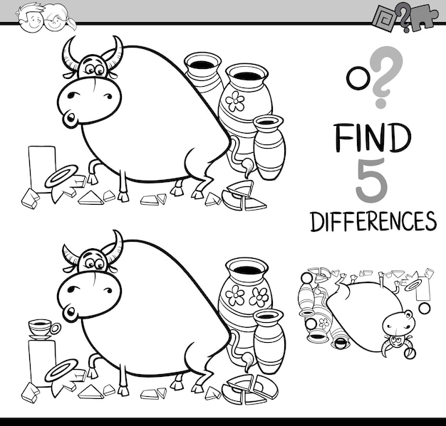 differences activity coloring book