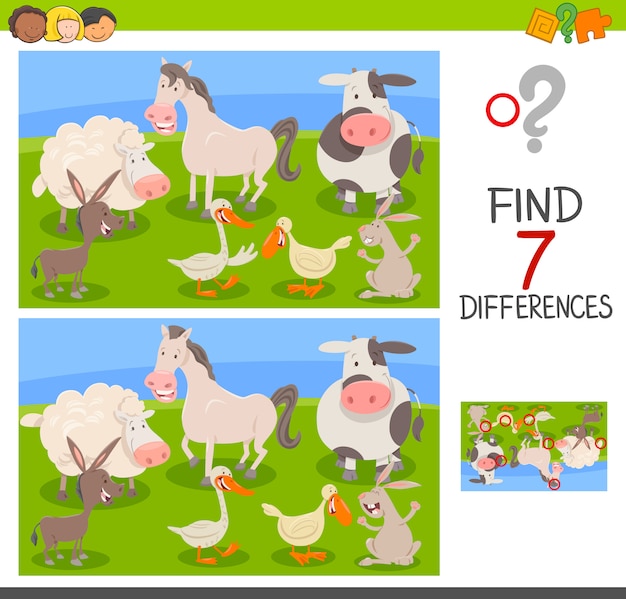 differences edu game with farm animals