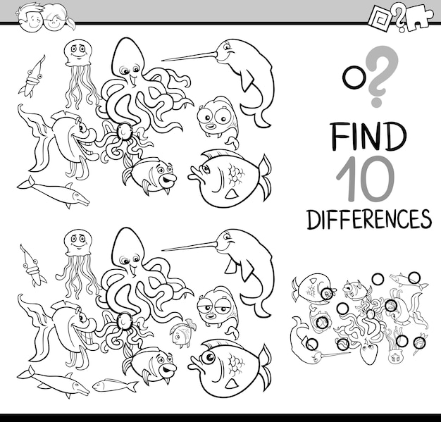 differences task coloring page