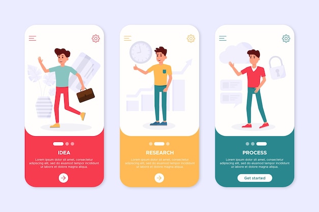 Vector different app concepts