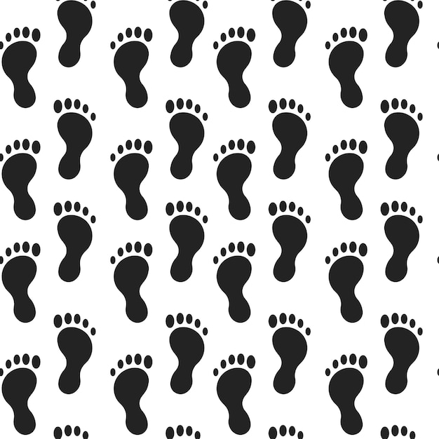 Vector different black human footprint routes set icontrace of walking man with monochrome silhouette of shoe and barefoot tracks vector line icon on white background