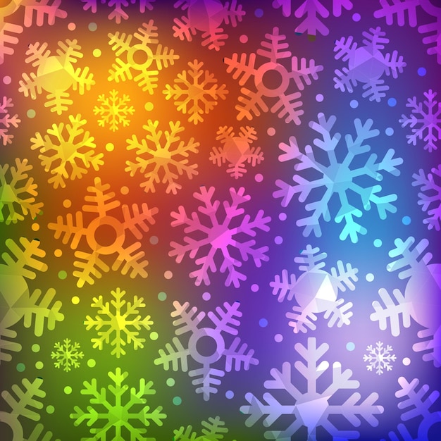 Different blue snowflakes set Abstract seamless background