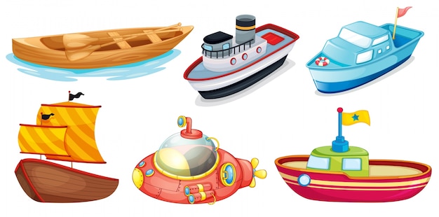 Vector different boat designs